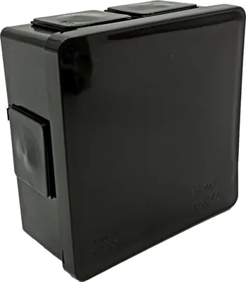 Produktbild von Aufputzdose, hermetisch, schwarz, Snap-In, 86x86x40 IP55, Viplast 00205