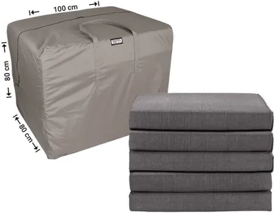 Produktbild von Raffles Covers Tragetasche Schutzhülle für Polsterauflagen 100 x 80 x 80 cm | Atmungsaktiv | Wasserdicht | UV-beständig | Doppelnähte | Handgriffe
