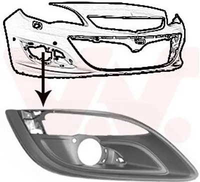 Produktbild von VAN WEZEL Lüftungsgitter Grill Stoßfänger für OPEL Astra J Sports Tourer (P10) mit Loch/Löchern für Nebellampen ohne Löcher für Zier-/Stoßleiste