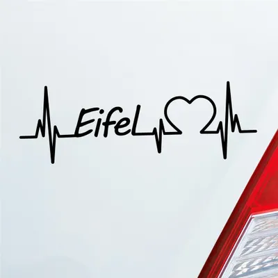 Produktbild von Auto Aufkleber Eifel Puls Herzschlag mit Ferien Region Motiv 19x6 cm Schwarz Glanz Sticker Heckscheibenaufkleber