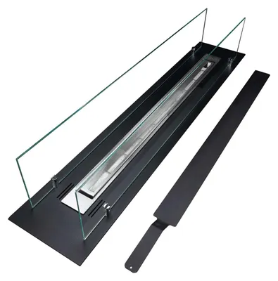 Immagine prodotto di Bruciatore a bioetanolo per camino 1 L, in acciaio inox e vetro temperato 99 cm