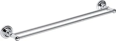 Produktbild von BETRO CHROM Doppelhandtuchhalter Messing Chrom 665x65x120 mm für Bad & Küche >> zum Bohren