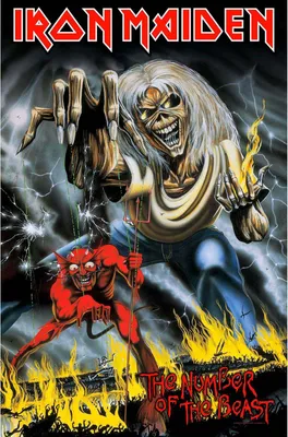 Produktbild von Iron Maiden - Poster "Number Of The Beast", Stoff RO2153 (106 cm x 70 cm) (Bunt)