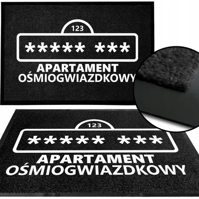 Produktbild von TabPrint Monochrom Schwarze Fußmatte mit Spruch 40x60cm