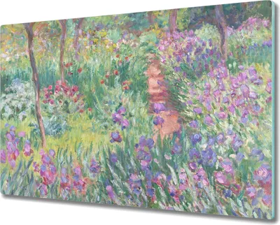 Produktbild von Coloray Hackbrett Kochplattenabdeckung Herdabdeckplatte 80x52 cm Schneidebrett Küchenbrett - Garten in Giverny Monet