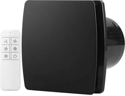 Productafbeelding van PolkaHome® Badkamerventilator Ø100mm – Afstandsbediening – 5 Snelheden – 95 m³/h – Afzuiging badkamer met terugslagklep