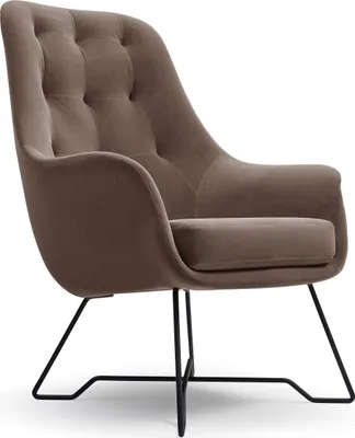 Produktbild von Masseno Polstersessel SEDUTA, Modern Loungesessel ergonomisch, Velours-Stoff Braun