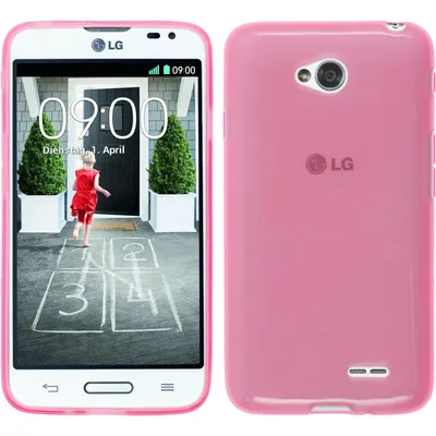 Produktbild von PhoneNatic Case kompatibel mit LG L70 - rosa Silikon Hülle transparent + 2 Schutzfolien