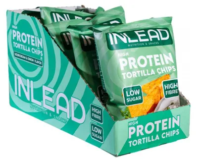 Produktbild von Inlead High Protein Tortilla Chips (6x50g) Sour Cream & Onion - Funktionelle Lebensmittel - Eiweiß-Snacks