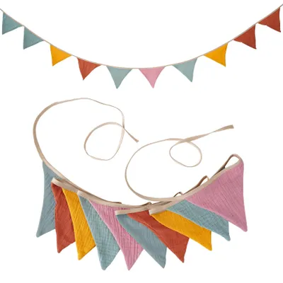 Produktbild von Wimpelkette aus Musselin zur Dekoration von Kinderzimmern