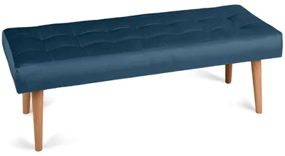 Produktbild von MG Design Polsterbank Marineblau 45x120 cm - massives Holzgestell, samtig-weich, pflegeleicht, Sitzbank für Wohnzimmer & Flur