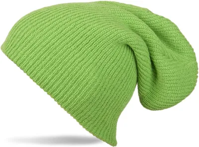 Produktbild von styleBREAKER Uni Beanie Strickmütze Slouch Polyacryl, Grün