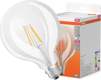 Zdjęcie produktu dla Żarówka LED G124 Kula E27 11W = 100W 1521lm 4000K Neutralna CRI90 300° Filament Ściemnialna SUPERSTAR PLUS CLASSIC Osram