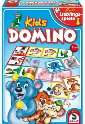 Immagine prodotto di Schmidt Spiele Domino Kids, Kinderspiel - Meine Lieblingsspiele, Brettspiel, 2 bis 6 Spieler, 40539