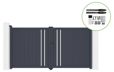 Produktbild von Elektrisches Flügeltor 3x1,6m GIONA + HICKER B200 Motorisierung