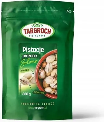 Zdjęcie produktu dla Prażone, słone pistacje (duże, najwyższej jakości), 250g, importowane z USA, marka Targroch