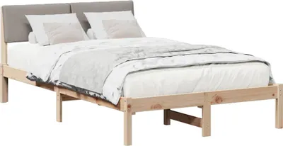 Obrázok produktu pre Rám postele Hnedá a taupe 120 x 190 cm Borovicový masív
