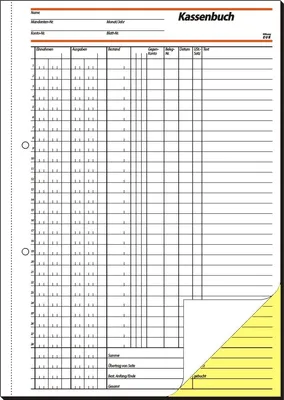 Produktbild von Formularbuch Kassenbuch EDV A4 selbstdurchschreibend 2x40 Blatt Packung mit 5 Stück