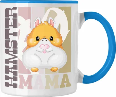 Produktbild von Trendation - Hamster Mama Tasse Geschenk für Hamster Besitzerin Spruch Geschenkidee (Blau)