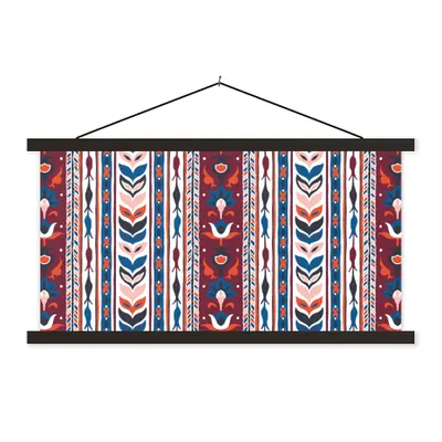 Produktbild von MuchoWow® Textilposter Blumen - Muster - Pflanzen - Abstrakt - Minimalismus 90x45 cm mit schwarzem Rahmen - Klemmleisten
