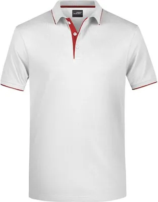 Produktbild von Klassisches Polo mit Kontraststreifen white/red, Gr. L