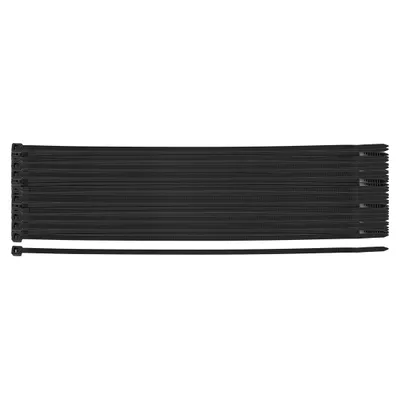 Obrázok produktu pre NEO TOOLS Nylonové káblové pásky čierne Sada 50 ks 370 mm x 4,8 mm - Silné káblové pásky s pevnosťou v ťahu 40 kg - odolné voči UV žiareniu