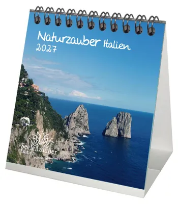 Produktbild von Naturzauber Italien Tischkalender 10x10cm für 2027 Rom Urlaub Strand Meer Mediterran Italien - Seelenzauber