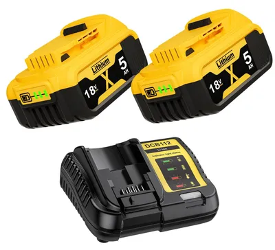 2x 5000mAh 18V Akku + 4A Ladegerät mit LED-Anzeige