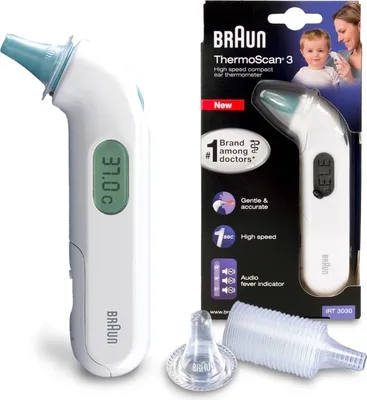 Produktbild von Braun ThermoScan 3 Kontakt Weiß Ohr