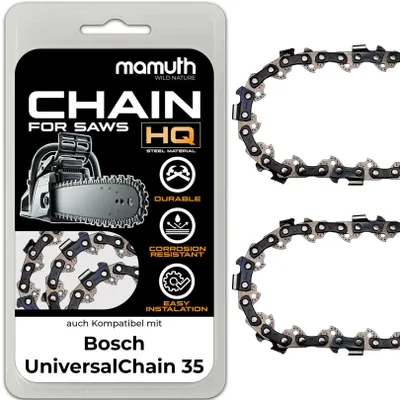 Immagine prodotto di 2x catena per motosega 35cm 1,1mm 3/8" 52 TG per Bosch UniversalChain 35