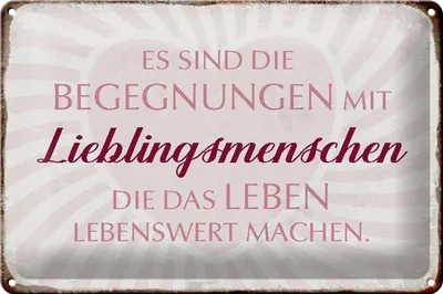 Produktbild von Blechschild Spruch 30x20cm Lieblingsmenschen Leben