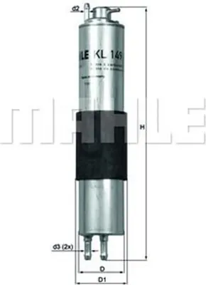 Produktbild von Mahle KL 149 Kraftstofffilter