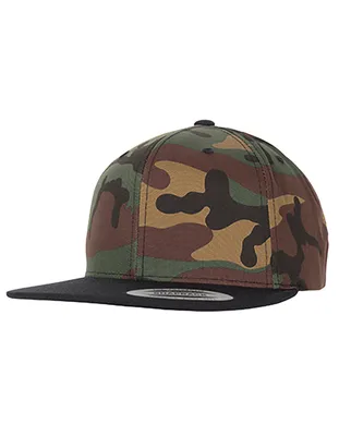 Produktbild von FLEXFIT 6089TC | Classic Snapback 2-Tone Camo Cap, Robuster Wollmix-Twill - Farbe: Green Camo/Black - Größe: One Size