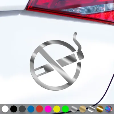 Produktbild von PantherPixel Rauchen Verboten Aufkleber Nichtraucher Rauchverbot Sticker Auto Geschenkidee Farbe Chrom-Silber