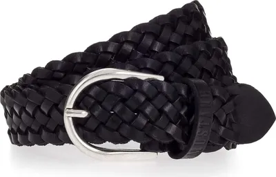 Produktbild von MUSTANG Leder Gürtel Braided Leather Belt W90 Black schwarz