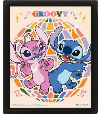 Image de Articles de décoration Lilo & Stitch, impression lenticulaire 3D, encadrée, multicolore, standard