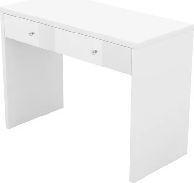 Obrázek produktu pro Furniture24 Psací stůl Ivo bílý / bílý vysoký lesk se zásuvkou