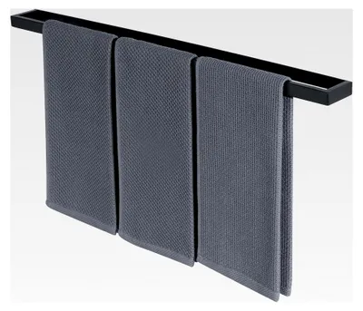 Produktbild von Handtuchhalter Schwarz mit Wandmontage aus Edelstahl 70 cm