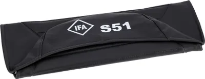 Produktbild von Sitzbezug strukturiert, schwarz mit "IFA S51"-Schriftzug - für Simson S51