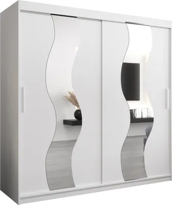 Produktbild von Kleiderschrank, Schiebetürenschrank Schlafzimmer, Schrank mit Spiegel SEWILLA 200 cm