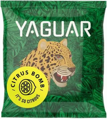 Produktbild von Yaguar - Mate Tee Probe Citrus Bomb 50g - Mit Zitrone, Limette, Orange - Luftgetrocknet - Mild, Wenig Staub - Yerba Mate aus Brasilien - 18 Monate Gereift