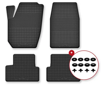 Productafbeelding van Rubberen automatten voor Citroen DS3 vanaf 2015 (cabrio) – 4-delig, zwart, op maat – Wielganizator Semi-Universal