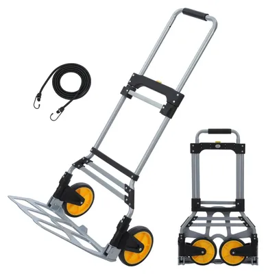 Produktbild von Omgoods – Faltbarer Trolley aus Aluminium – Multifunktionaler Handwagen für Zuhause und Garage