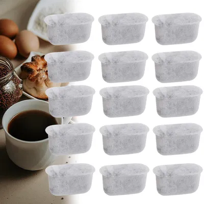 Zdjęcie produktu dla Filtr węglowy do ekspresu do kawy, 15 sztuk, biały, prostokątny