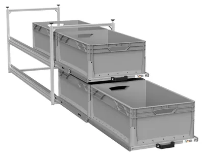 Produktbild von Wohnmobil Regal Regalsystem Tower 4 - 1200 mit Auszügen, 488x1205mm, 2 Auszüge