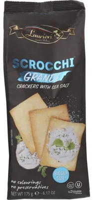 Produktbild von Fratelli Laurieri Scrocchi Grande mit Meersalz, 175 g – Knuspriger italienischer Snack