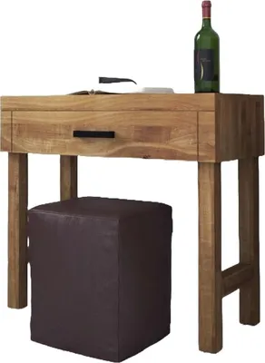 Produktbild von Schreibtisch Ringo Wildeiche massiv 80x40x77 mit Holzfußgestell und 1 Schublade
