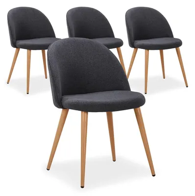Image de MENZZO Lot de 4 chaises scandinaves Maury Gris Foncé