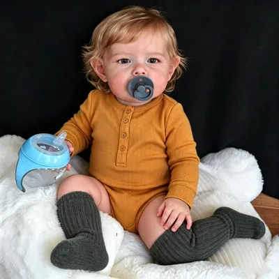 Produktbild von Babypuppe Reborn, 50 cm, Vinyl, Junge, für Rollenspiele