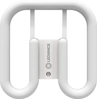 A white LED light bulb with a U-shaped design.